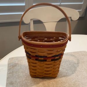 Longaberger basket with red and blue trim!